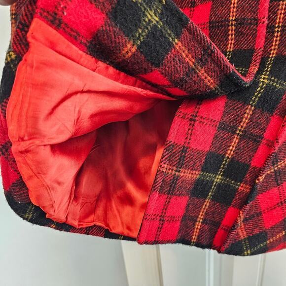 Vintage City Limits Jacket Womens Size XL Red Plaid Wool Preppy Clueless 90s - Picture 7 of 8